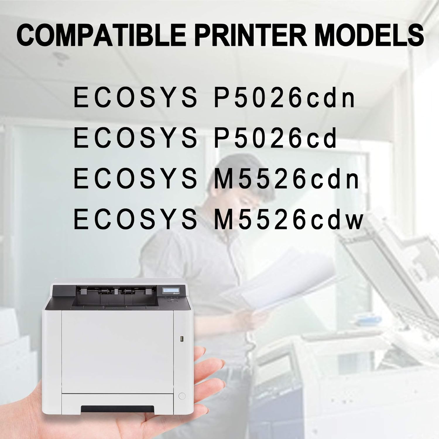 3 Pack Black Toner Cartridge Replacement for Kyocera ECOSYS P5026cdn P5026cdw M5526cdn M5526cdw Toner Kit Printer U79634