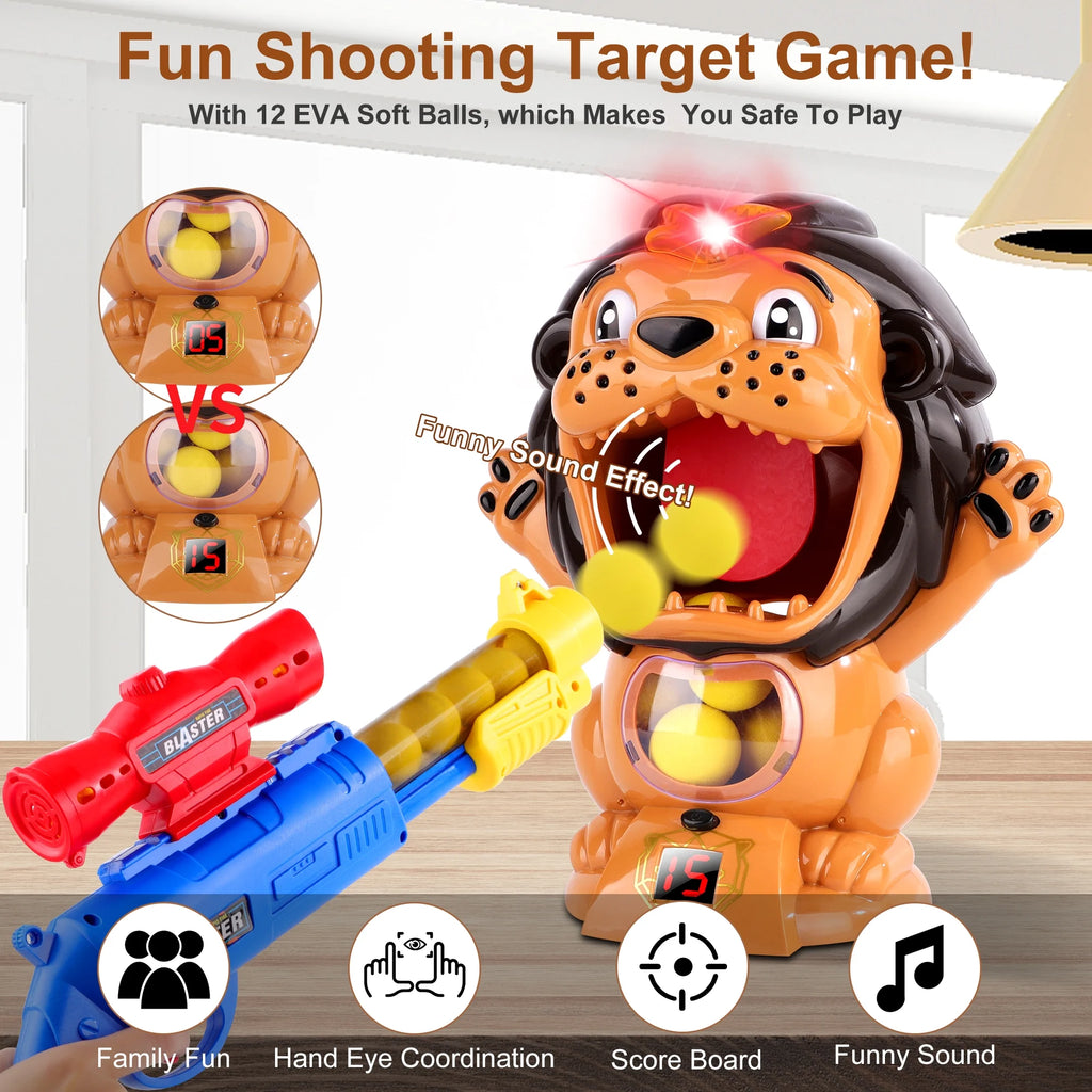 Hungry Feeding Game (Lion) Toy Guns Shooting Games with Electronic Target N353