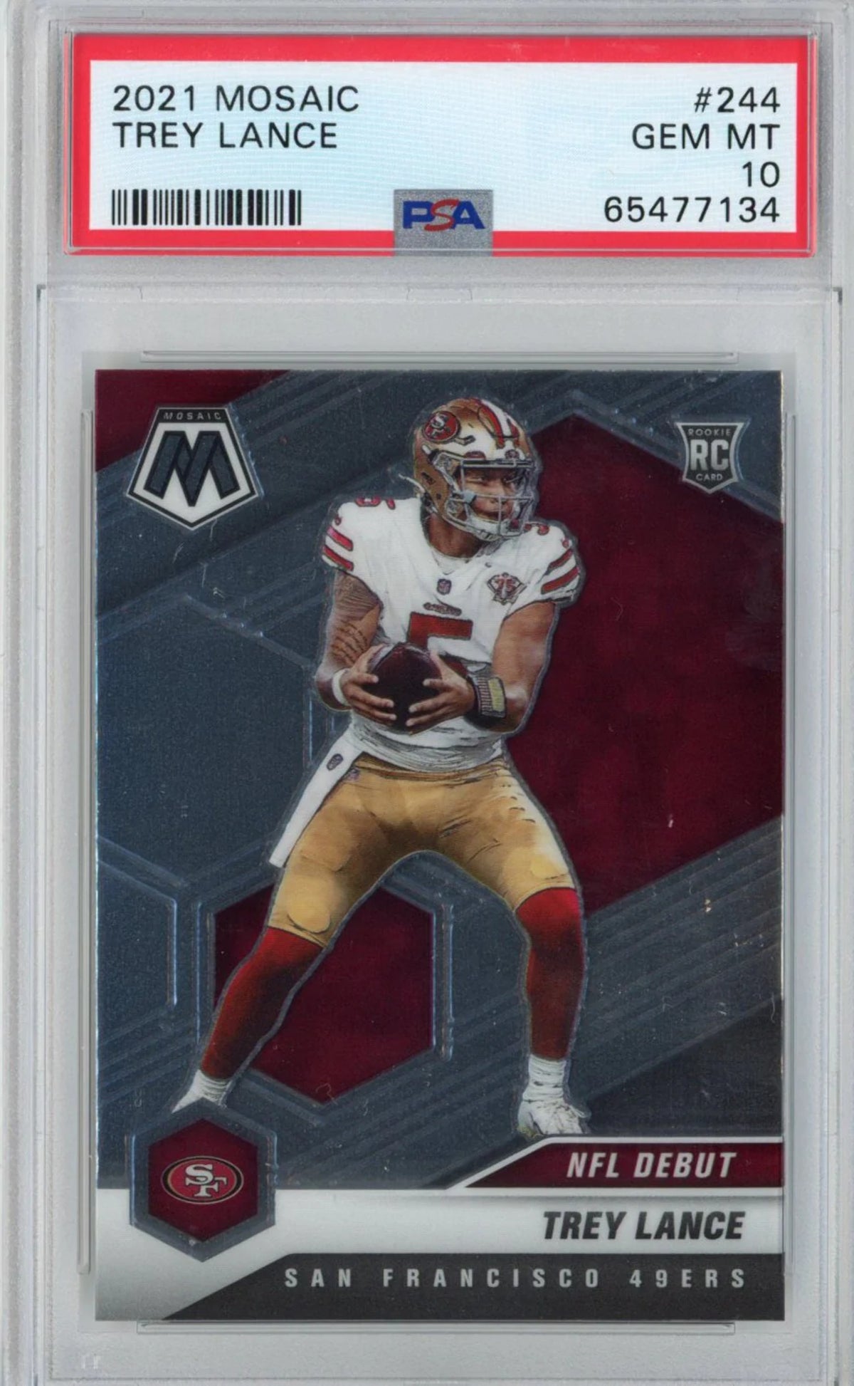 2021 Panini Mosaic Trey Lance #244 Rookie RC Football Card PSA 10 Gem Mint G714025