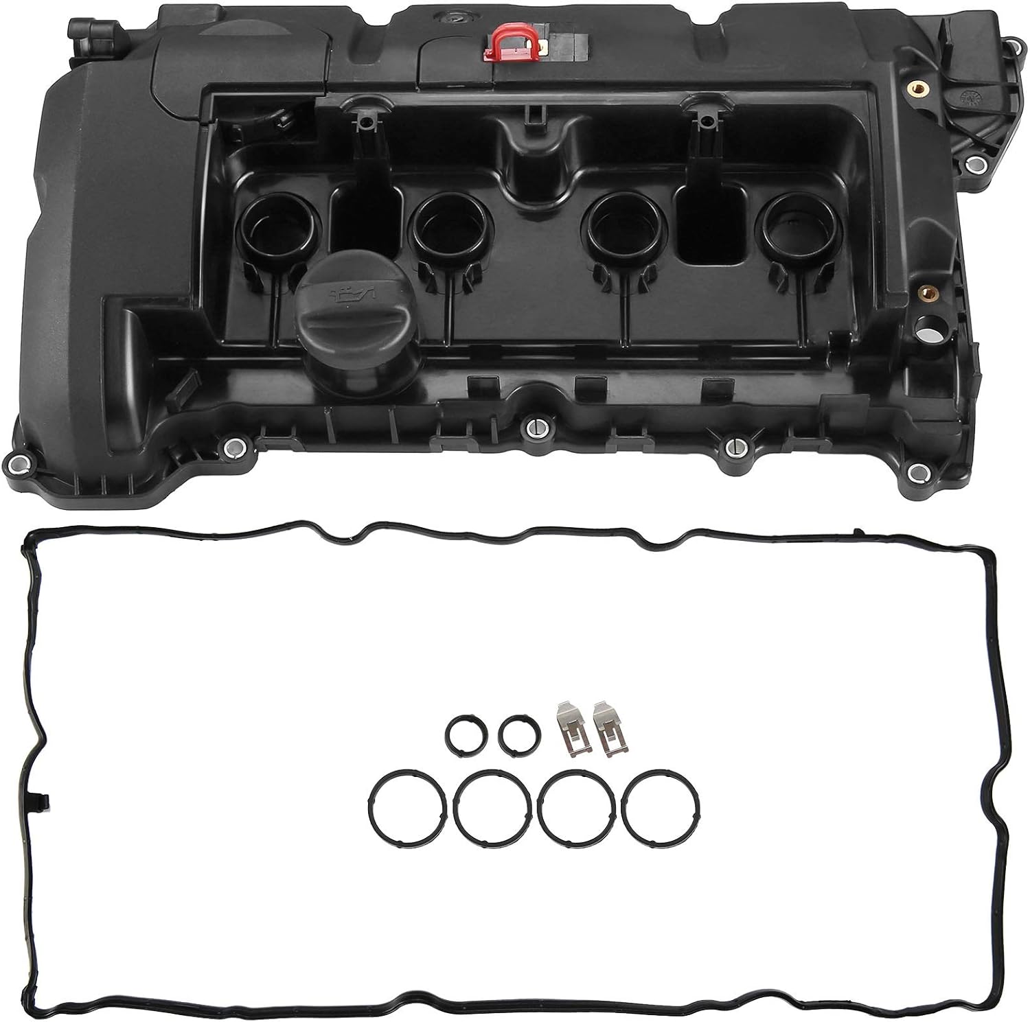 Engine Valve Cover with Gasket & Cap Compatible with Mini Cooper 1.6L DOHC Z959268