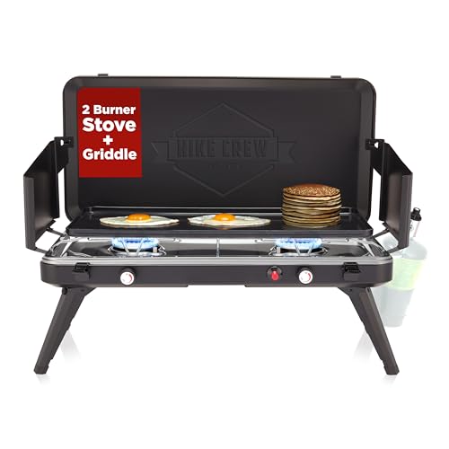 2-in-1 Gas Camping Stove and Griddle with Foldable Legs A7839