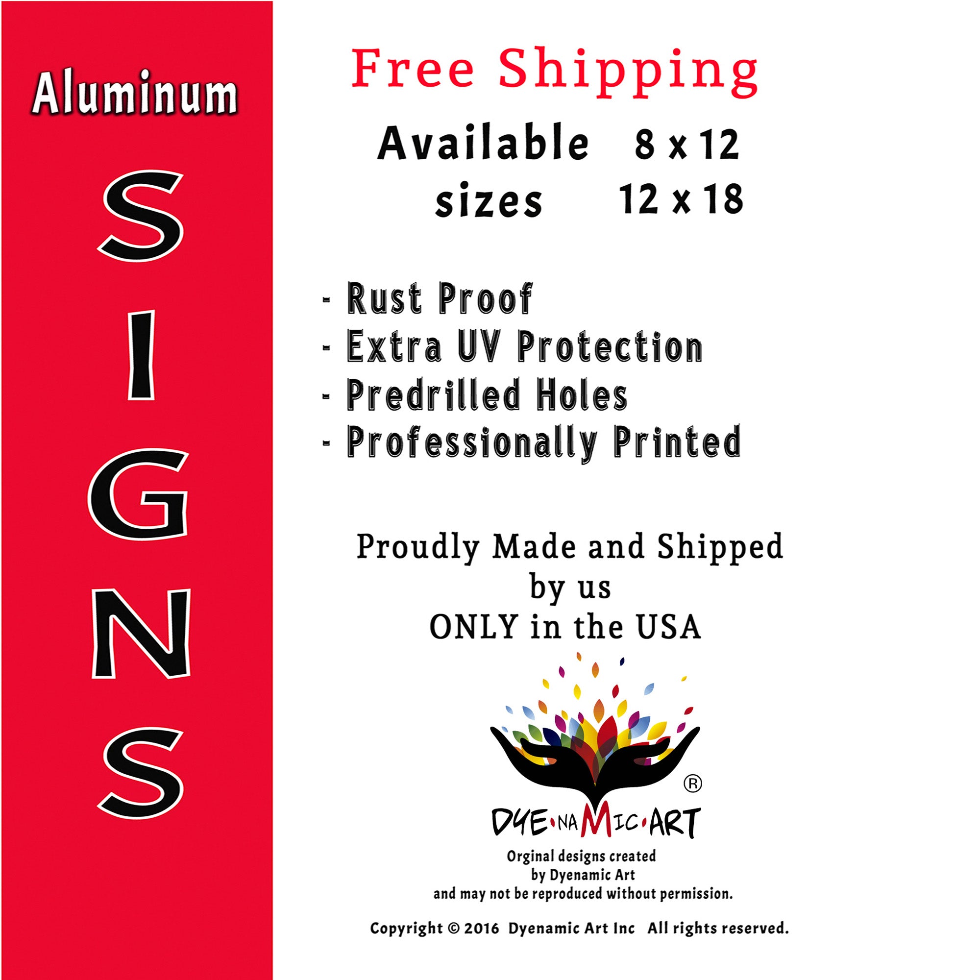 Beige 12"x18" Metal Sign V668