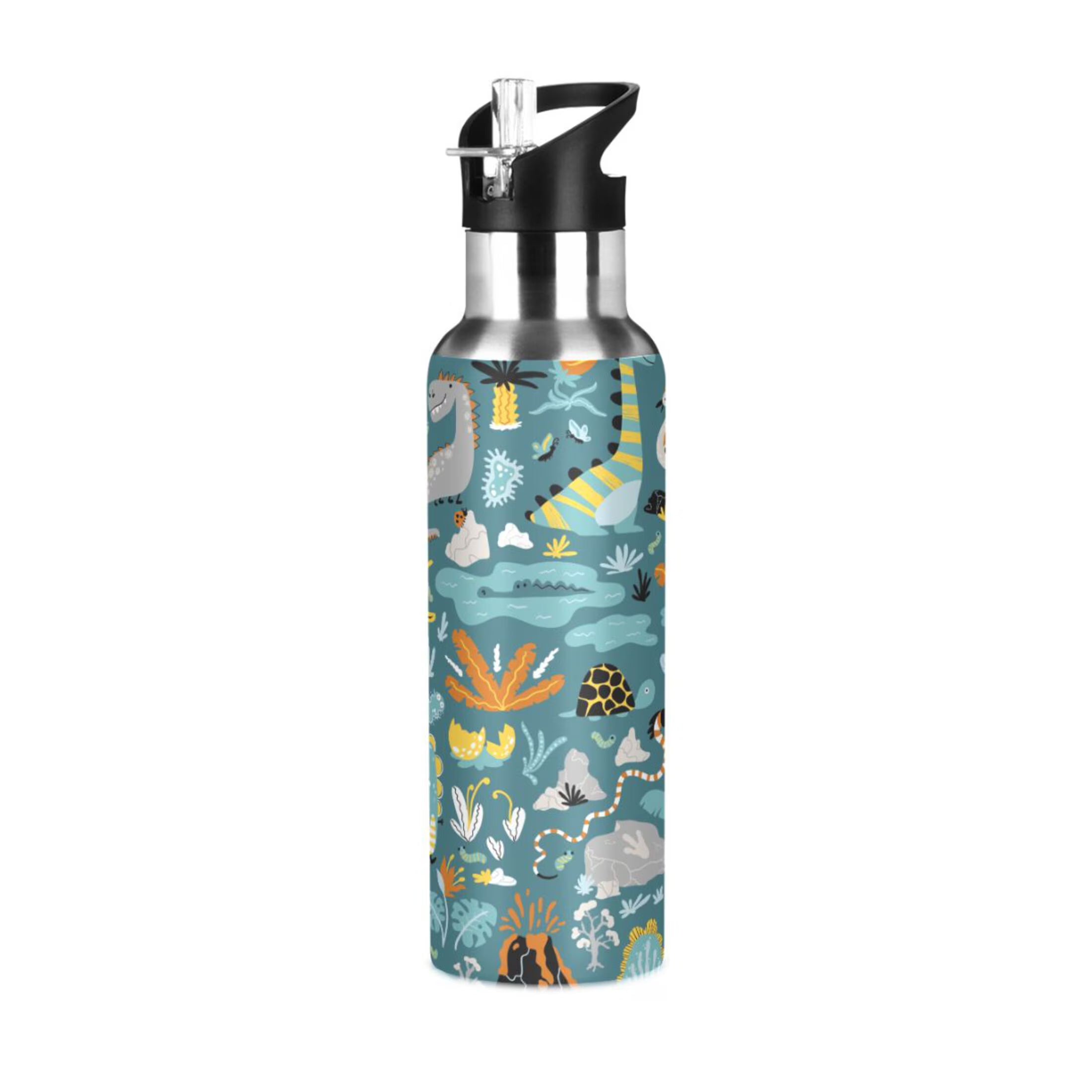 Green Stainless Steel Insulated Water Bottle with Straw Lid O4330