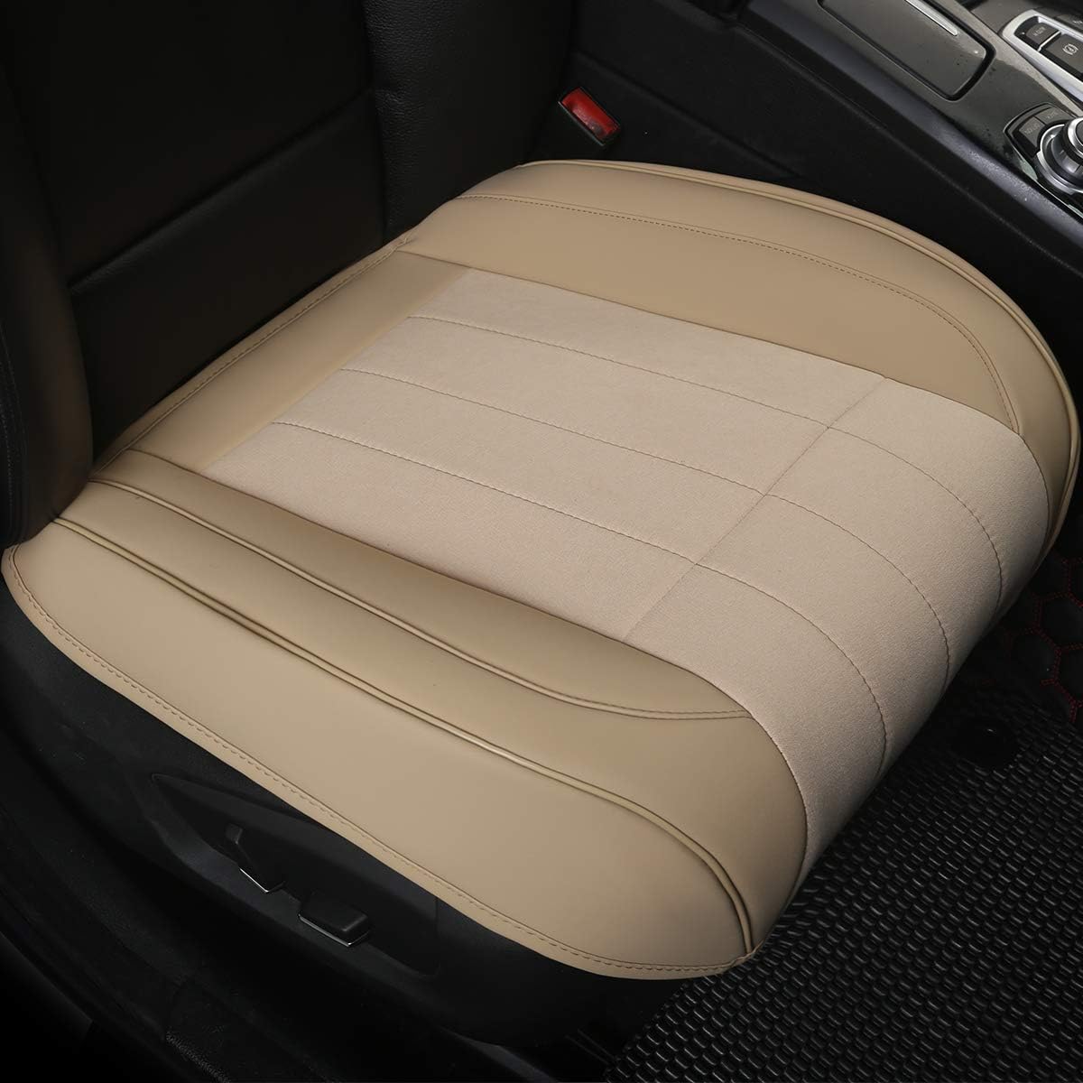 Beige-Tan PU Leather Car Seat Cover Bottom, 1pcs B29485