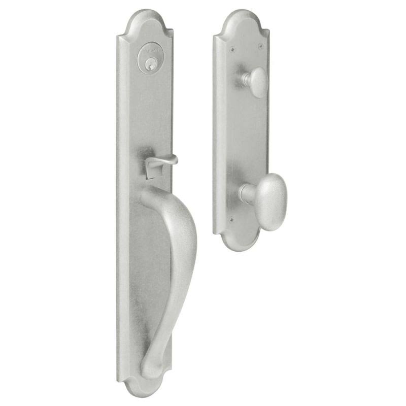 Non-Lacquered Brass Single Cylinder Handleset with Oval Knob E977