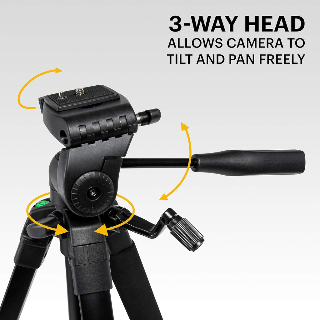 62" Compact 3-Section Flip-Lock Aluminum Tripod with Remote, Carry Case P240538