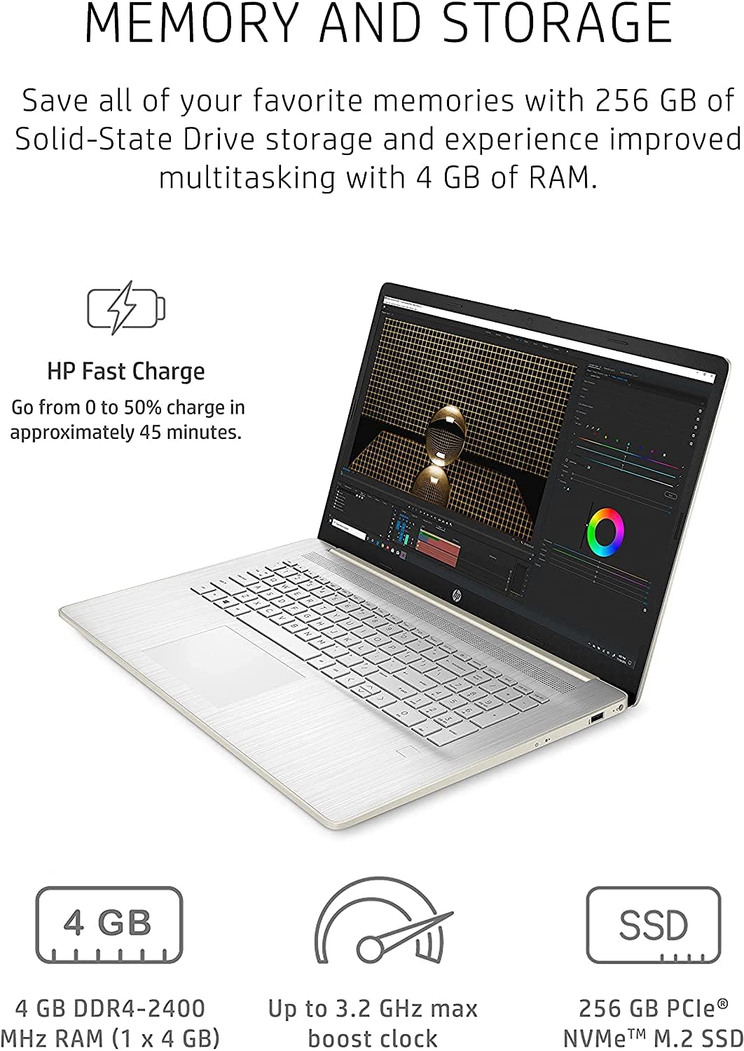 17.3" HD+ AMD Athlon Silver 3050U 4GB RAM 256GB SSD Laptop Y699