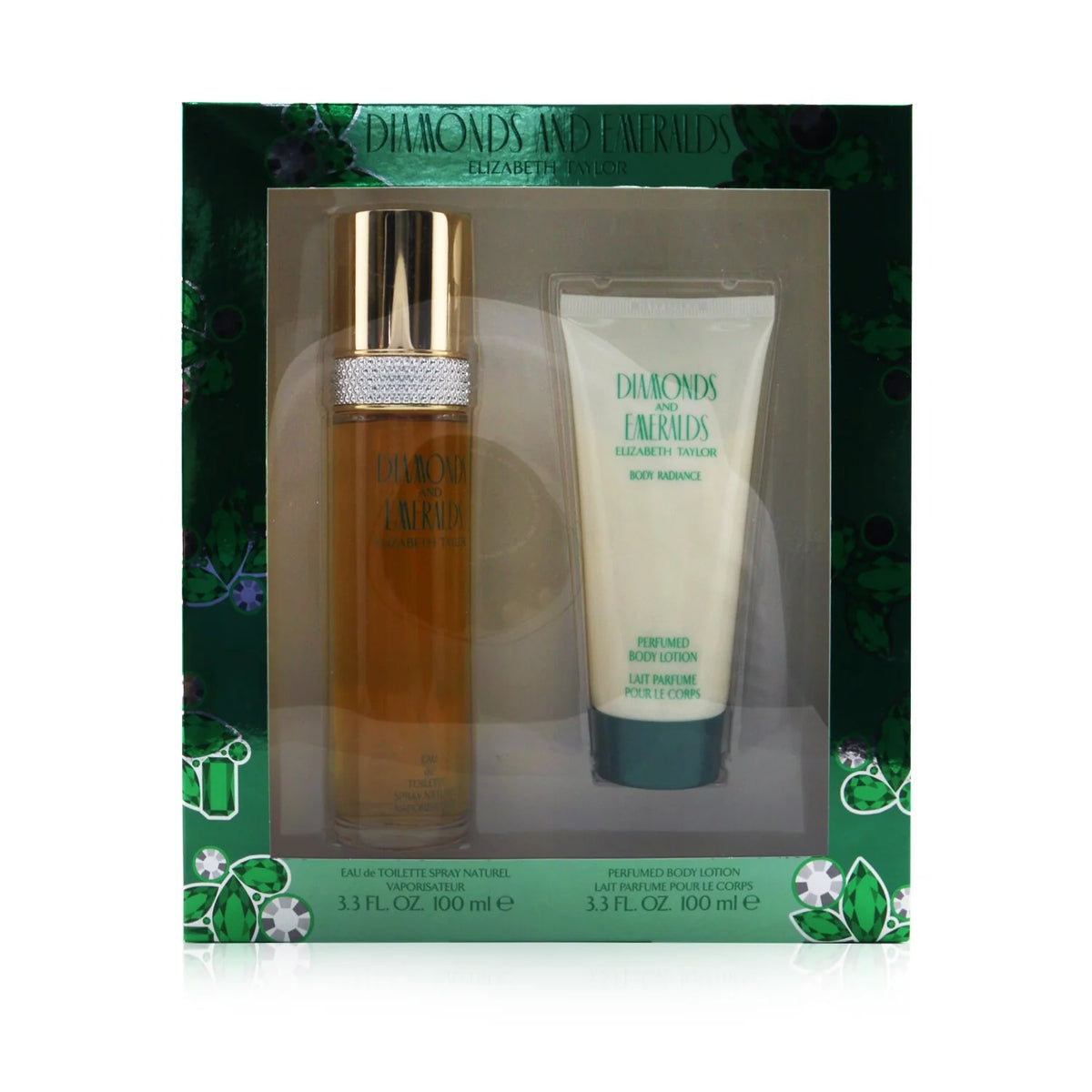 Diamond & Emerald Eau De Toilette Spray 100ml/3.3oz + Perfumed Body Lotion 100ml/3.3oz 2pcs E2327