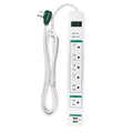 6 Outlet Surge Protector with 2 USB Ports, White, 6 ft Cord D21147