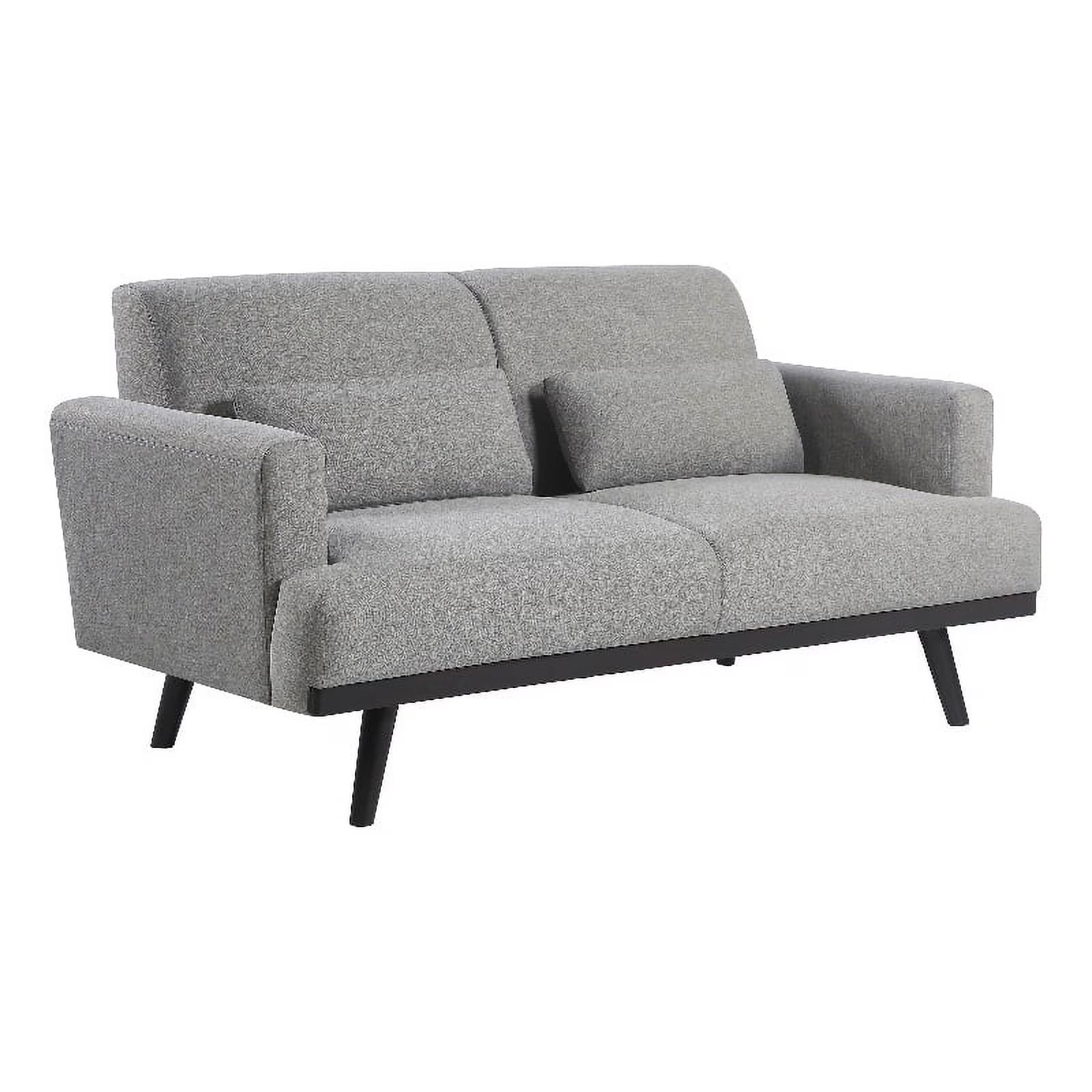 Gray Fabric Upholstered Loveseat P49006