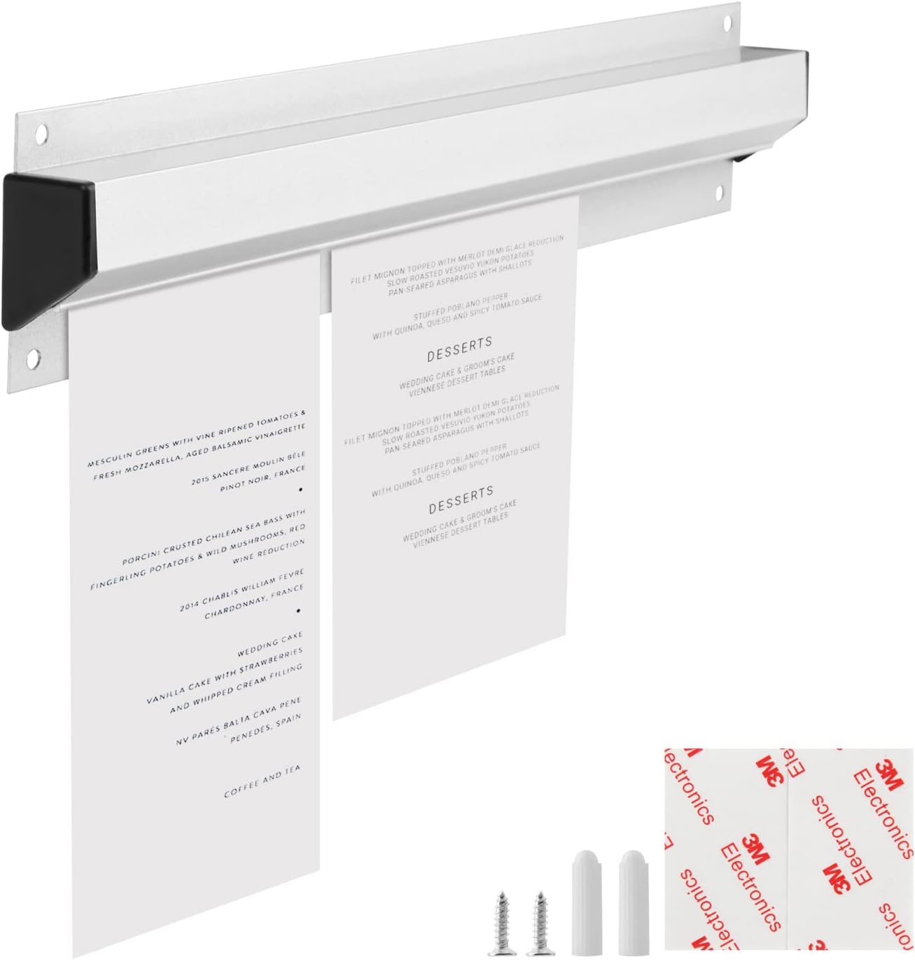 Silver 16 Inch Aluminium Receipt Holder, Pack of 2 G686