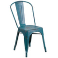 Kelly Blue-Teal Metal Outdoor Dining Chair X81139