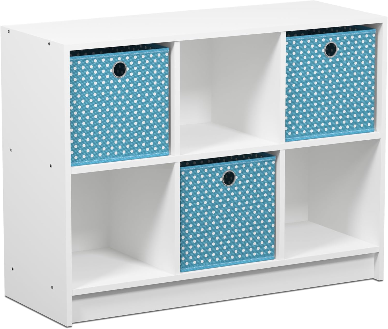 White/Light Blue Bookcase Storage Shelves P715