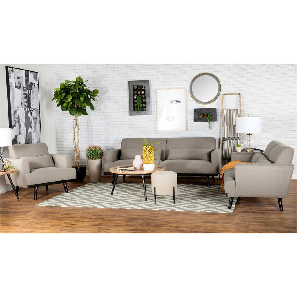 Gray Fabric Upholstered Loveseat P49006