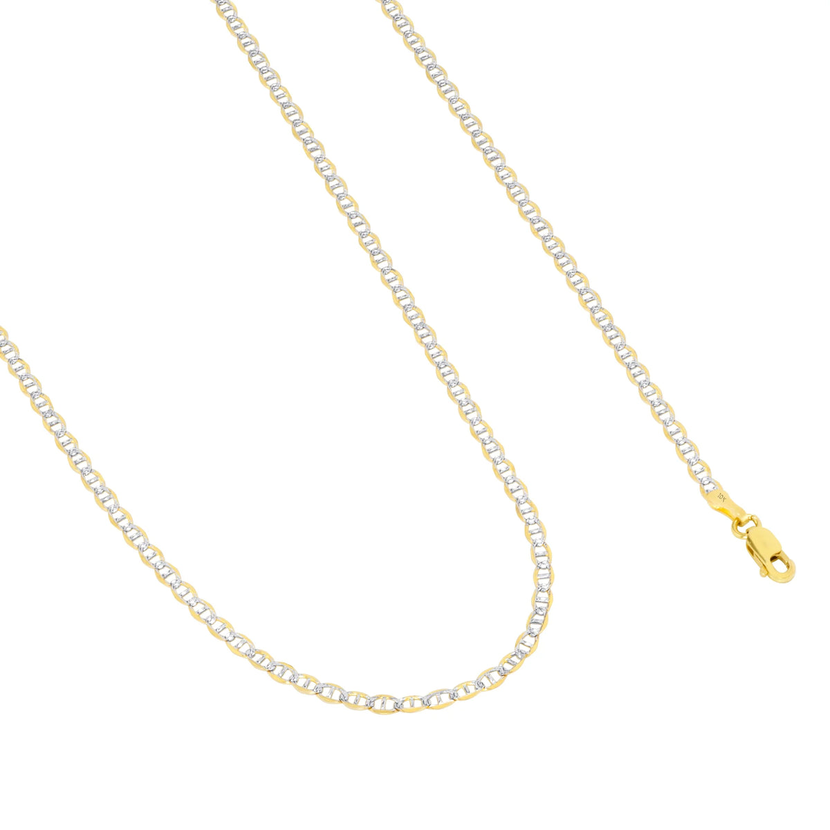 10k Yellow Gold 2.5mm Solid Mariner Anchor Link Chain Necklace 16" - 26" A274382