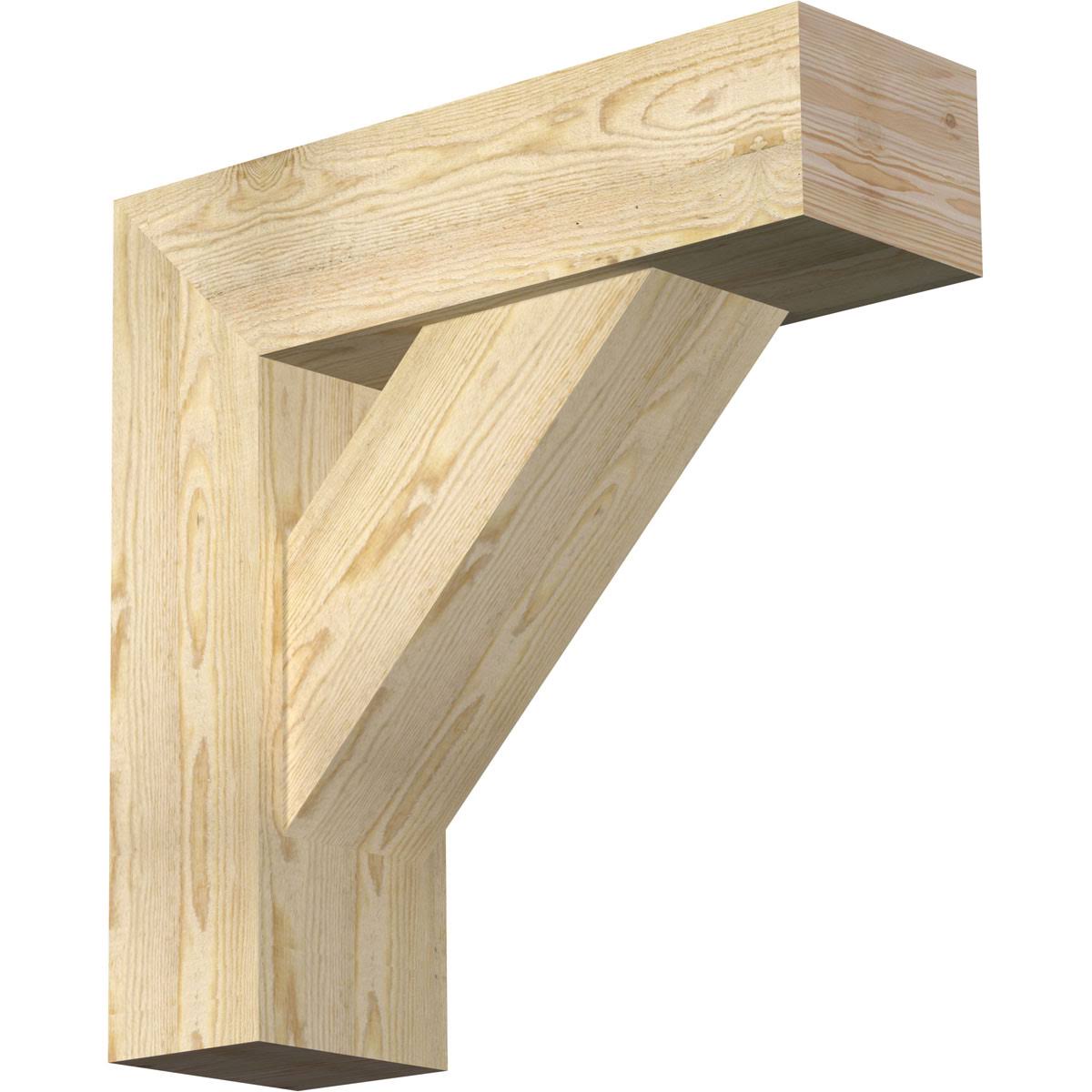 8x22W x 26x22D x 26x22H Traditional Block Bracket with Offset Brace, Douglas Fir L39262