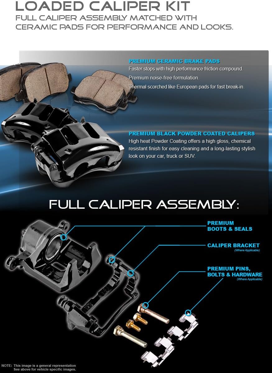 Black Powder Coated Calipers + Ceramic Brake Pads H277