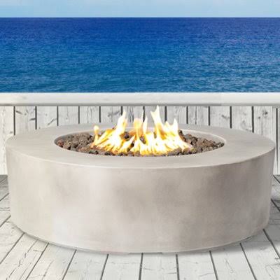 Cream Concrete Propane Fire Pit G8431