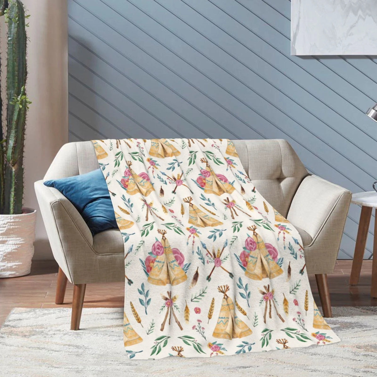 Flannel Throw Blanket, 50 x 70 inches I8135