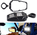 UTV Rear Side View Mirror with LED Spot Light, 1 Pair, Shatterproof Tempered Glass J690