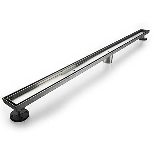 Brushed Linear Shower Drain with Tile Insert Grate D821