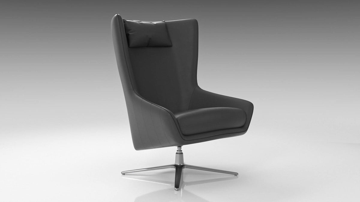 Accent Chair Light Gray Eco Leather V313548