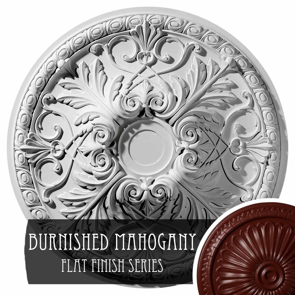 Hand-Painted Brushed Mahogany Ceiling Medallion B539783