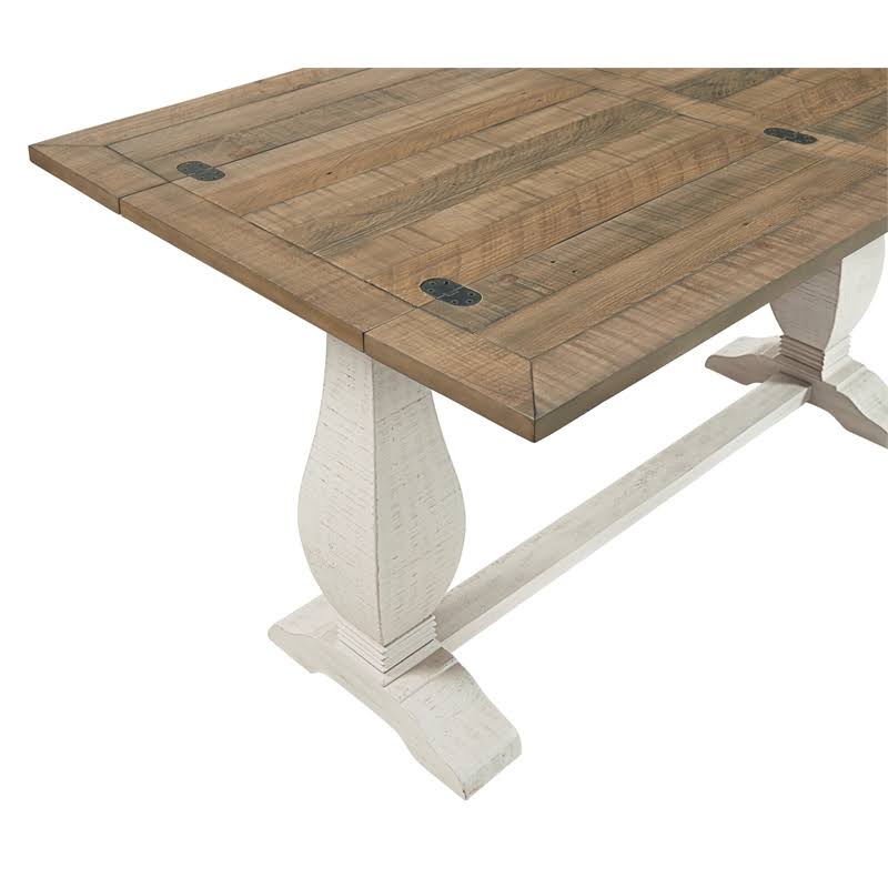 White Stain Pedestal Flip Top Sofa Table U76638