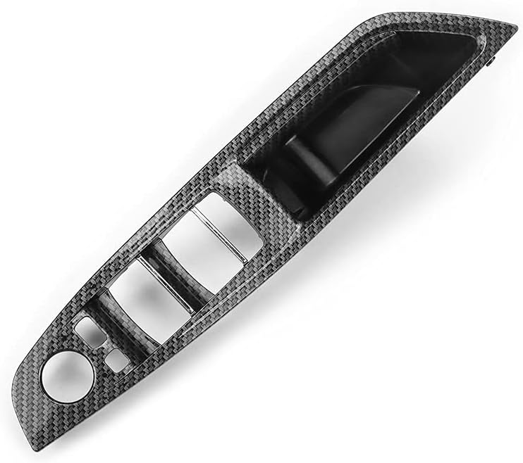 Carbon Fiber Window Switch Armrest Panel Inner Door Pull Handle Trim Cover S666