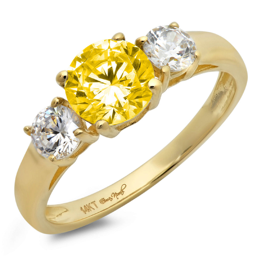14k Yellow Gold Three-Stone Ring Y71438