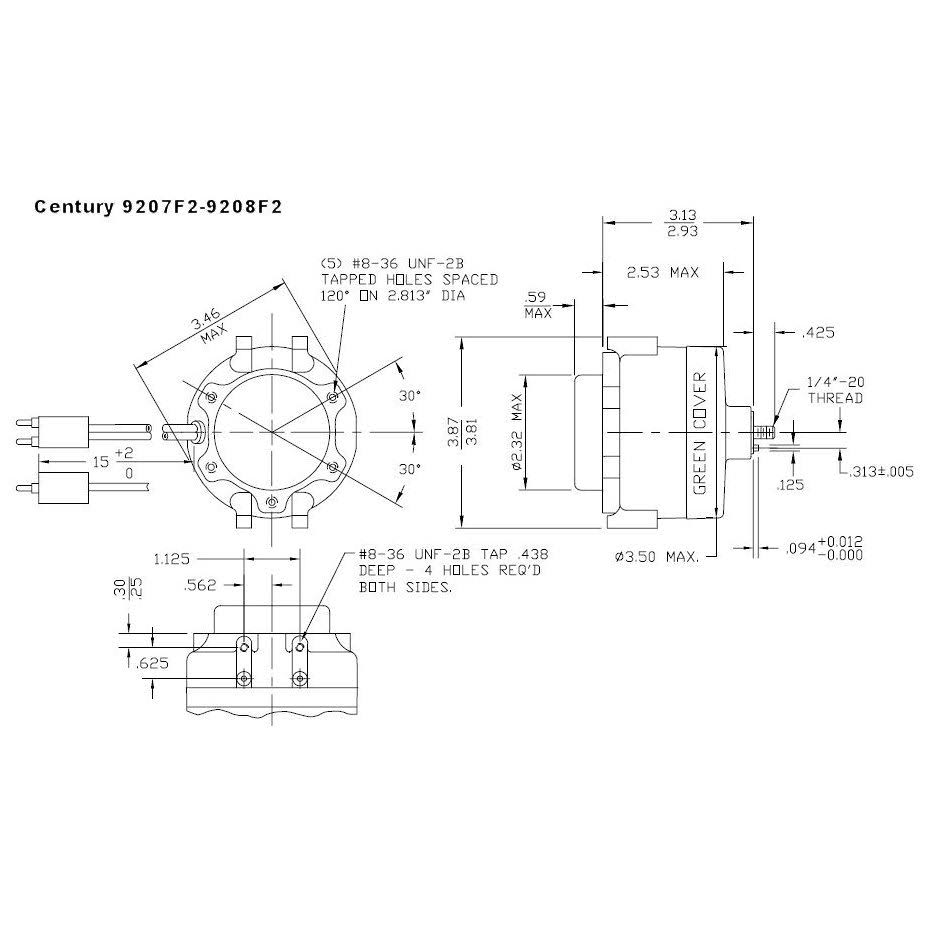 Refrigeration Fan Motor 12 Watt 1550 RPM 115V U14097