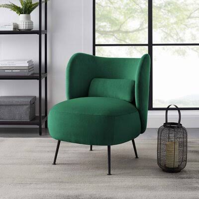 Green Velvet Armless Chair F309