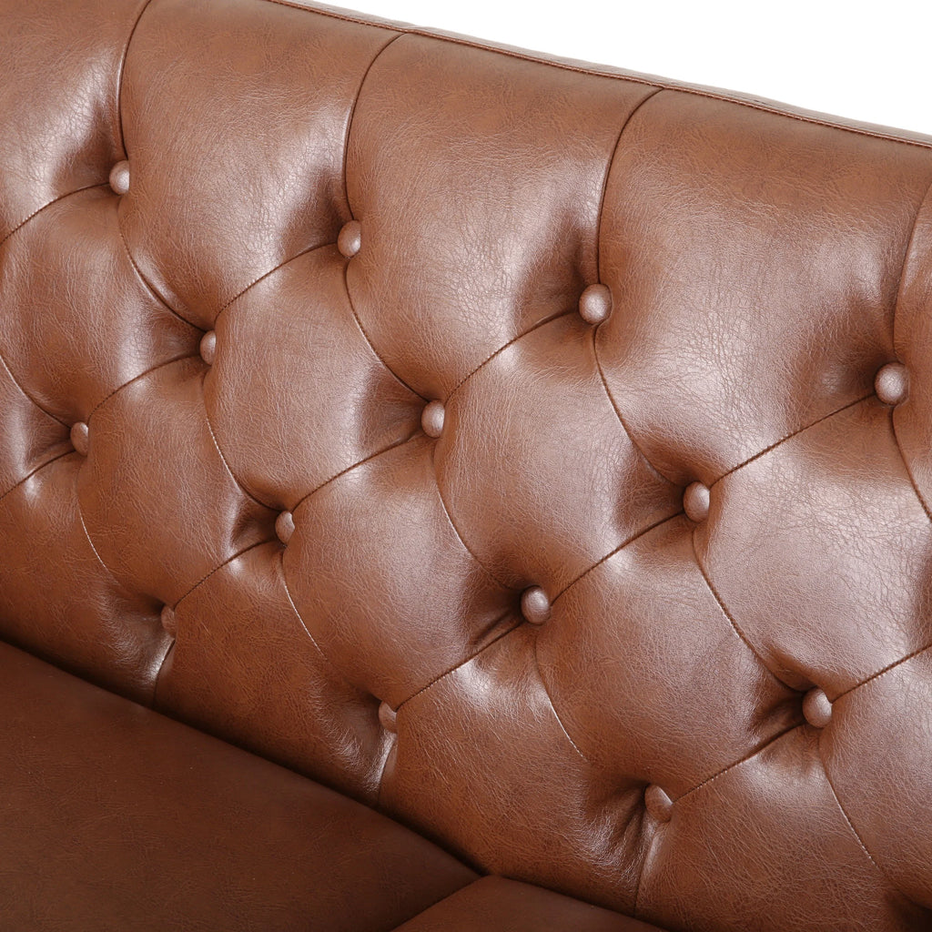Cognac Brown Loveseat S226