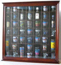 Walnut Finish Shot Glass Display Case Cabinet with Glass Door B442230
