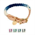 Ombre Rope & Leather Dog & Cat Collar, Indigo, X-Large B474409