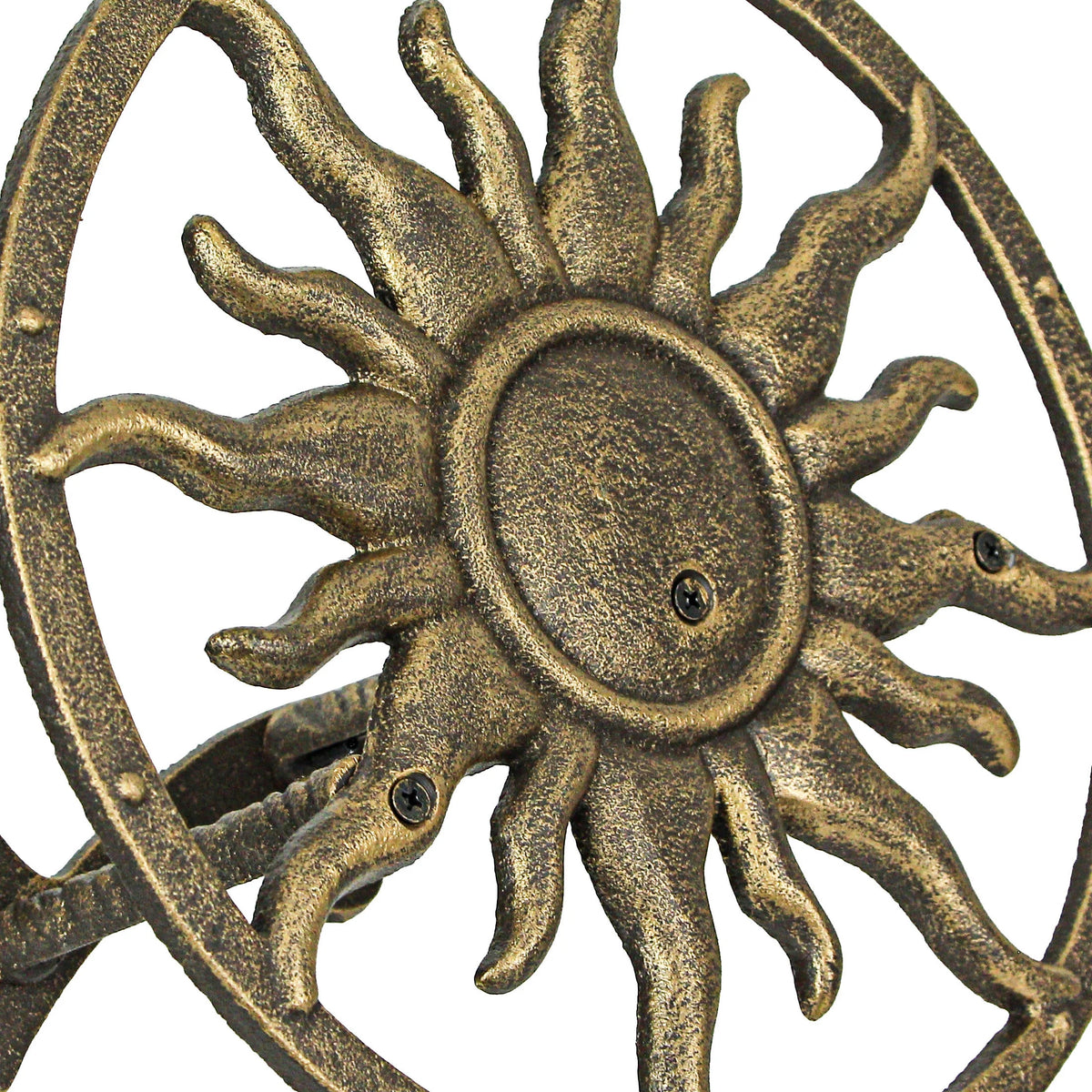 Bronze Cast Iron Sun Wall Mount Garden Hose Hanger T8442