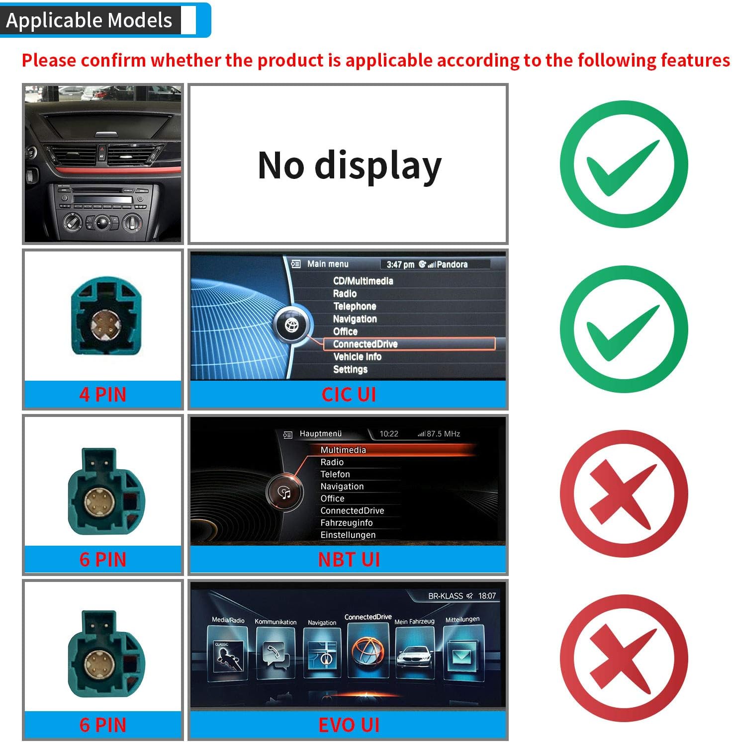 10.25 inch IPS Touch Screen CarPlay Android auto for BMW X1 E84 K811