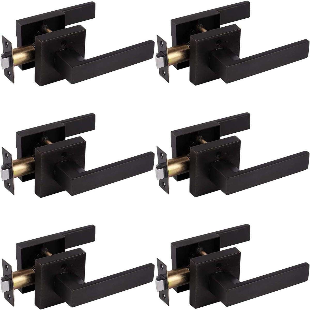 Brushed Bronze Zinc Alloy Door Lever Lock, Pack of 2 Y2072