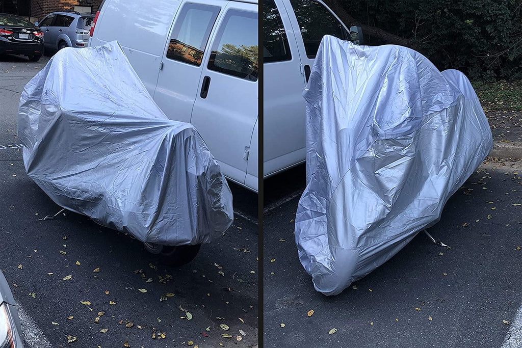 Weatherproof Motorcycle Cover with Reinforced Securing Straps and Storage Bag Q721