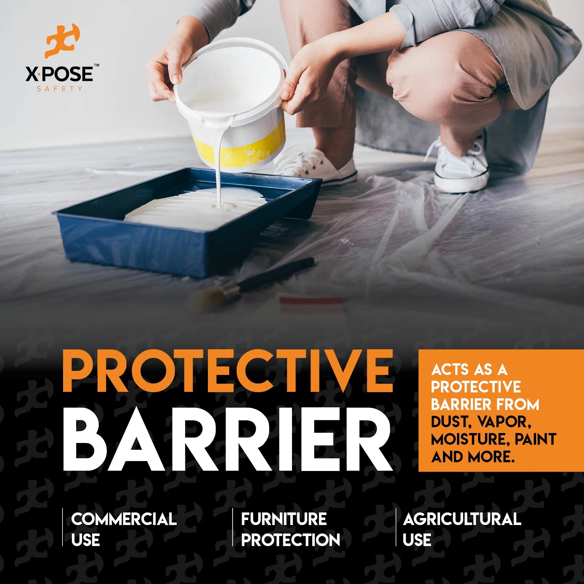 Clear Poly Sheeting 10x100 Feet Heavy Duty 6 Mil Thick Plastic Tarp Waterproof Cover F93958