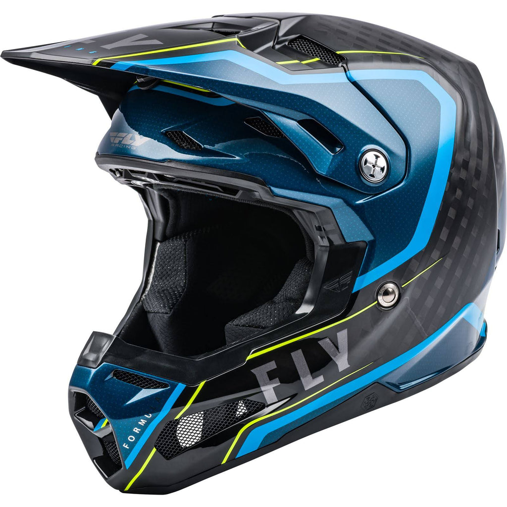Black/Blue/Hi-Vis Carbon Helmet A8426