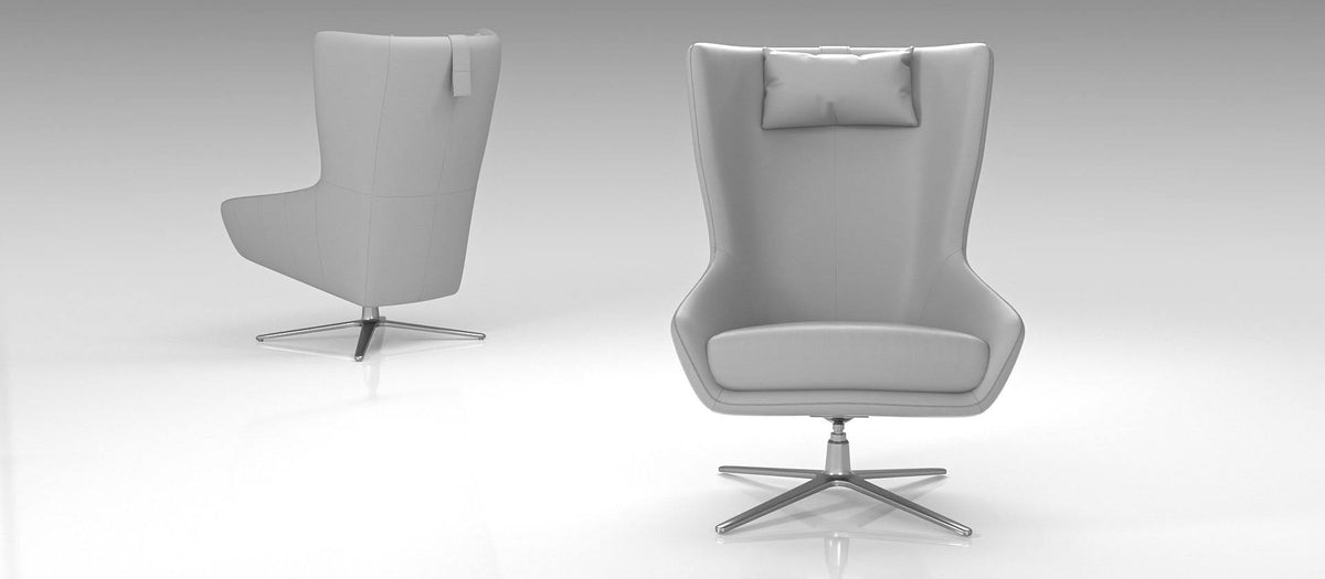 Accent Chair Light Gray Eco Leather V313548