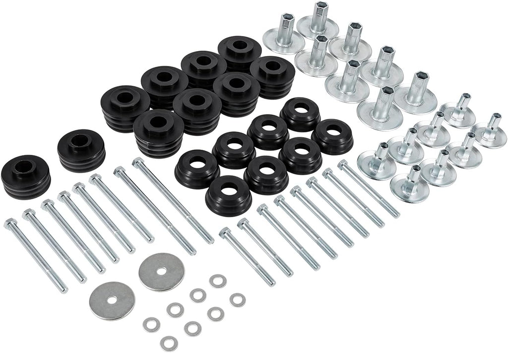 Polyurethane Body Mount Bushing Kit with Steel Sleeves and Hardware J225