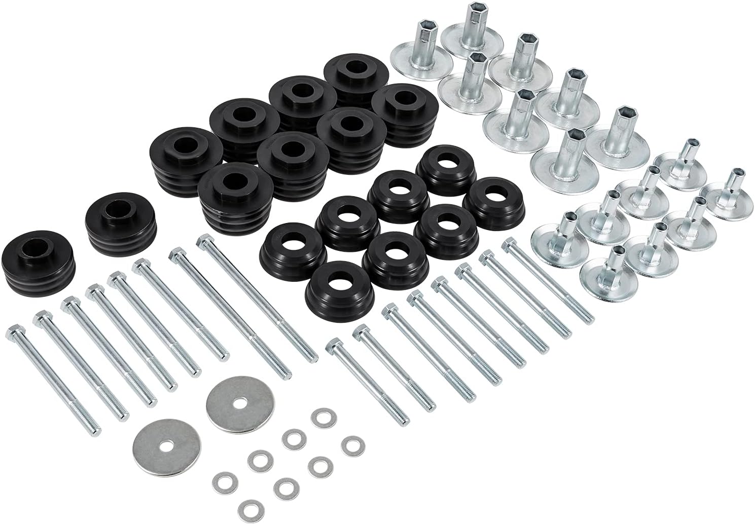 Polyurethane Body Mount Bushing Kit with Steel Sleeves and Hardware J225