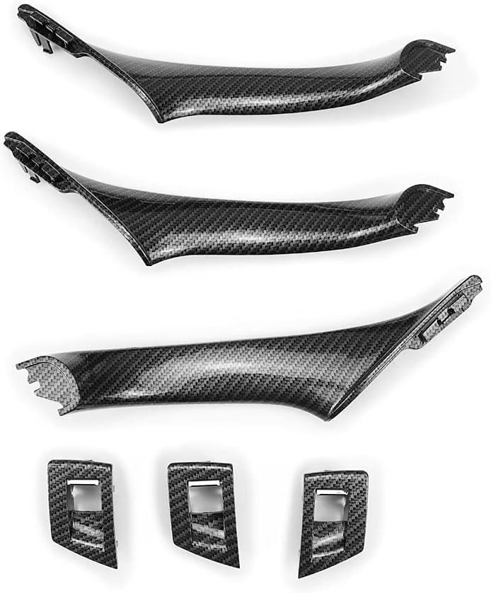 Carbon Fiber Window Switch Armrest Panel Inner Door Pull Handle Trim Cover S666