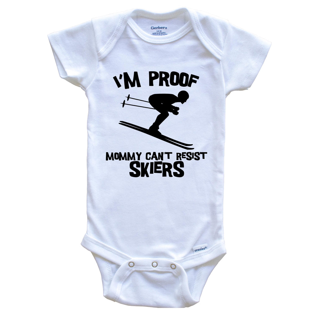 White Skiing Baby Bodysuit O39186