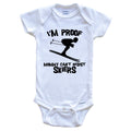 White Skiing Baby Bodysuit O39186