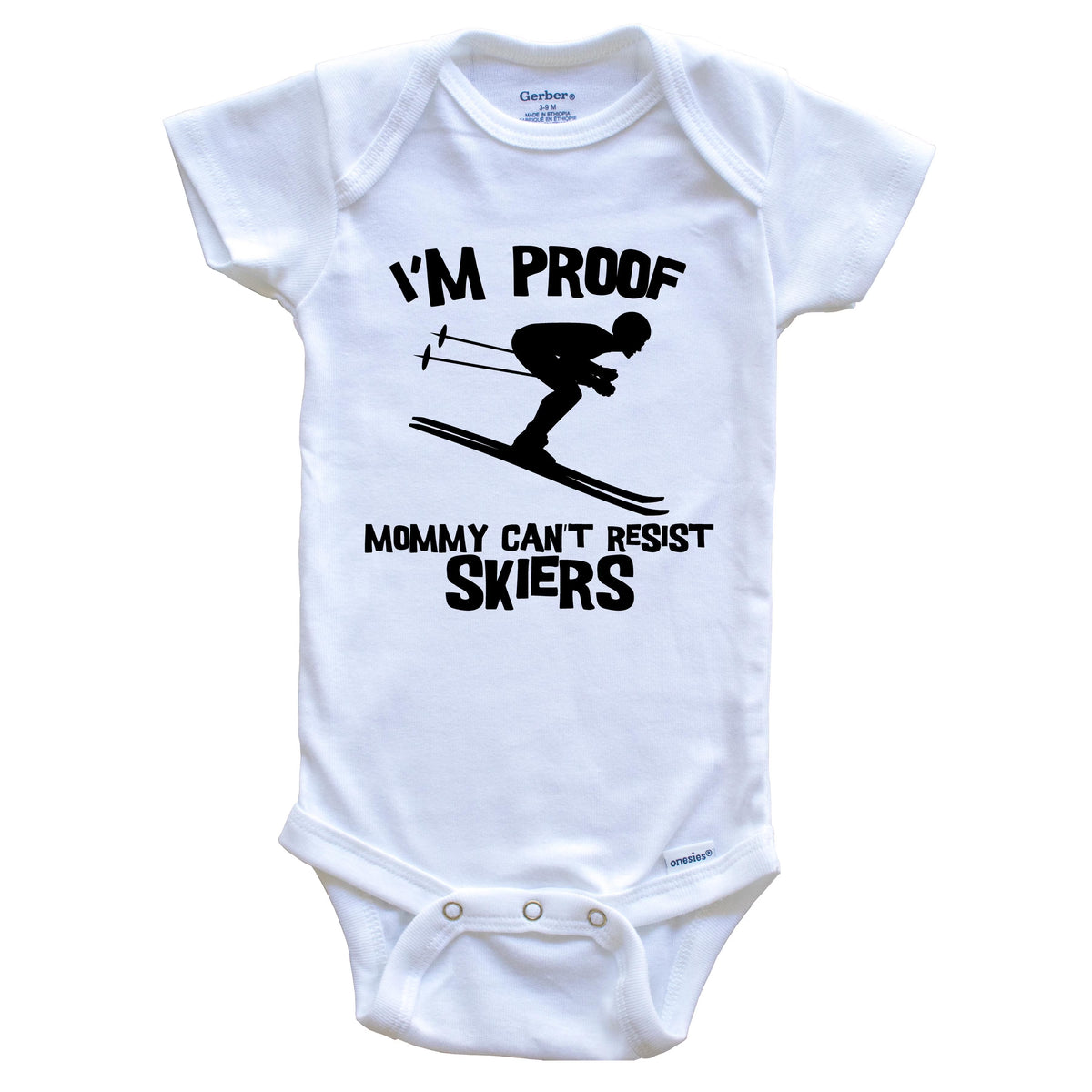 White Skiing Baby Bodysuit O39186