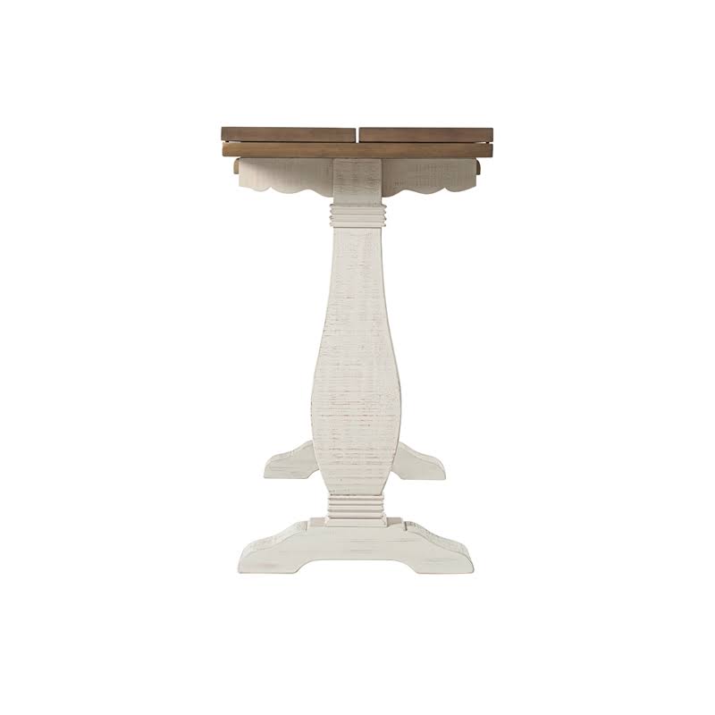 White Stain Pedestal Flip Top Sofa Table U76638