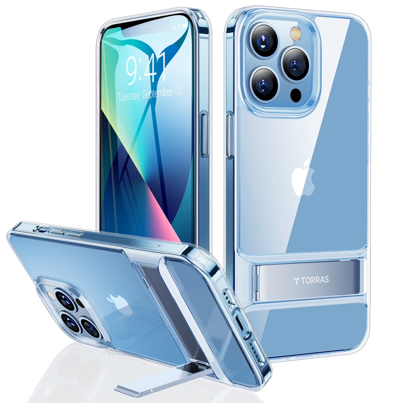 Clear 3-Way Stand Shockproof iPhone 13 Case A560